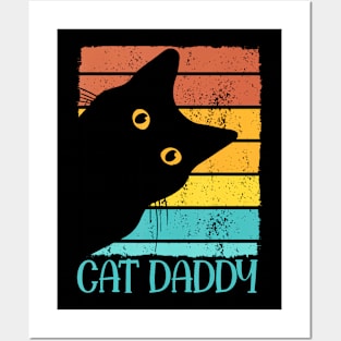 Best Cat Dad Ever Vintage Retro Cat Daddy Cat Father Posters and Art